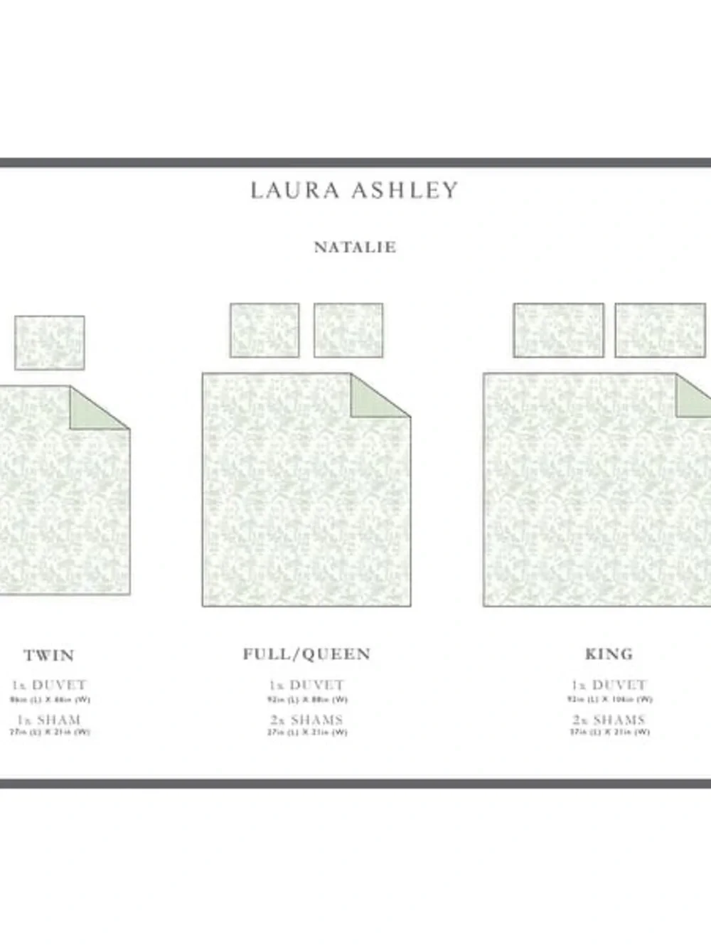 Laura Ashley Natalie Green Cotton Duvet Cover Set - King